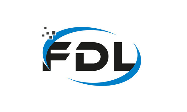 dots or points letter FDL technology logo designs concept vector Template Element