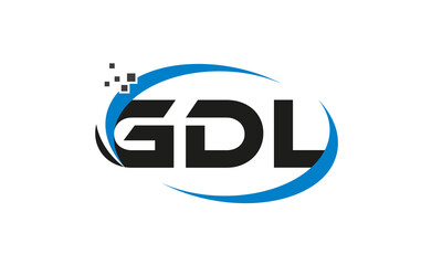 dots or points letter GDL technology logo designs concept vector Template Element