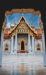 Fototapeta premium Marble Temple of Bangkok, Thailand.Architecture landmark the famous travel destination of Thailand