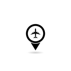 Fototapeta premium Travel air plane business transportation logo with shadow