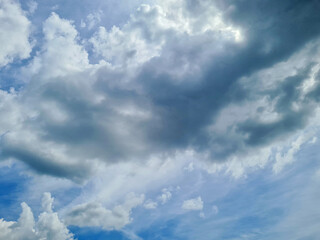 Large clouds blocked the sun's rays, creating shadows.
