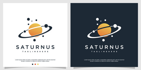 Planet logo design with creative style Premium Vector © ALIF JATI KUSUMA