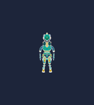 robot. game character concept art	
