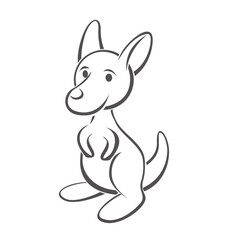 kangaroo joey stylized line drawing