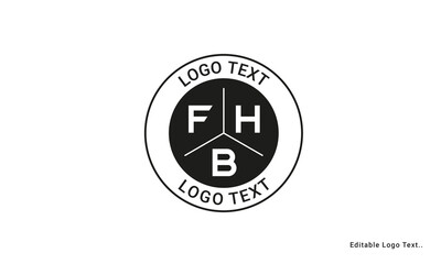 Vintage Retro FHB Letters Logo Vector Stamp	