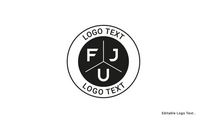 Vintage Retro FJU Letters Logo Vector Stamp	