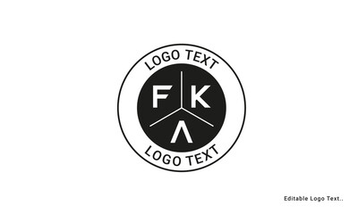 Vintage Retro FKA Letters Logo Vector Stamp	