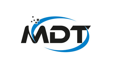 dots or points letter MDT technology logo designs concept vector Template Element