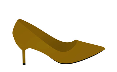 Brown platform shoe. vector illustration