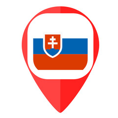 Slovakia flag pins country map marker navigation