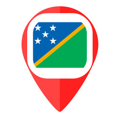 Fototapeta premium Solomon Island flag pins country map marker navigation