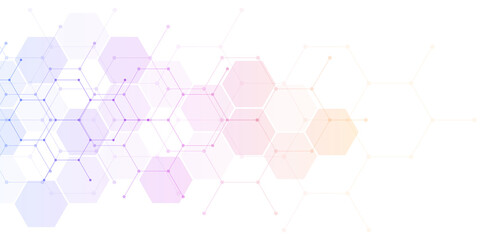 Illustration of geometric abstract background with hexagons pattern