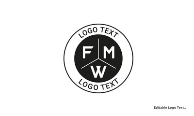 Vintage Retro FMW Letters Logo Vector Stamp	
