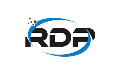 dots or points letter RDP technology logo designs concept vector Template Element
