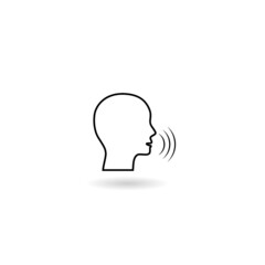 Speak voice icon person with shadow