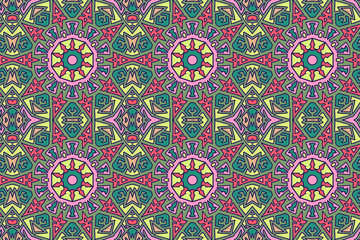 Colorful ethnic seamless pattern maya concept background