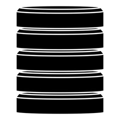 HDD, hard disk drive, mainframe computer stacked cylinder icon. Server, webhosting, webhost concepts