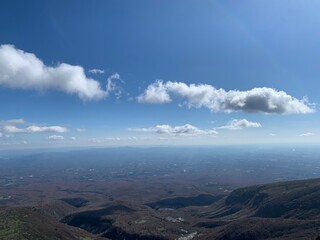 clouds in the mountains