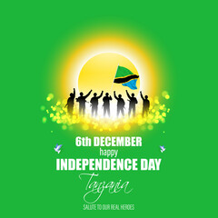 Vector illustration of happy Tanzania independence day