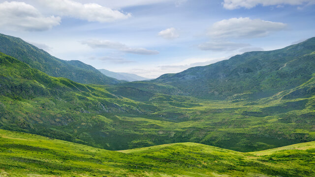 alpine green valley scenery