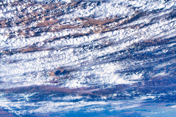 Pattern of clouds over Europe. Digital Enhancement. Elements of this image furnished by NASA