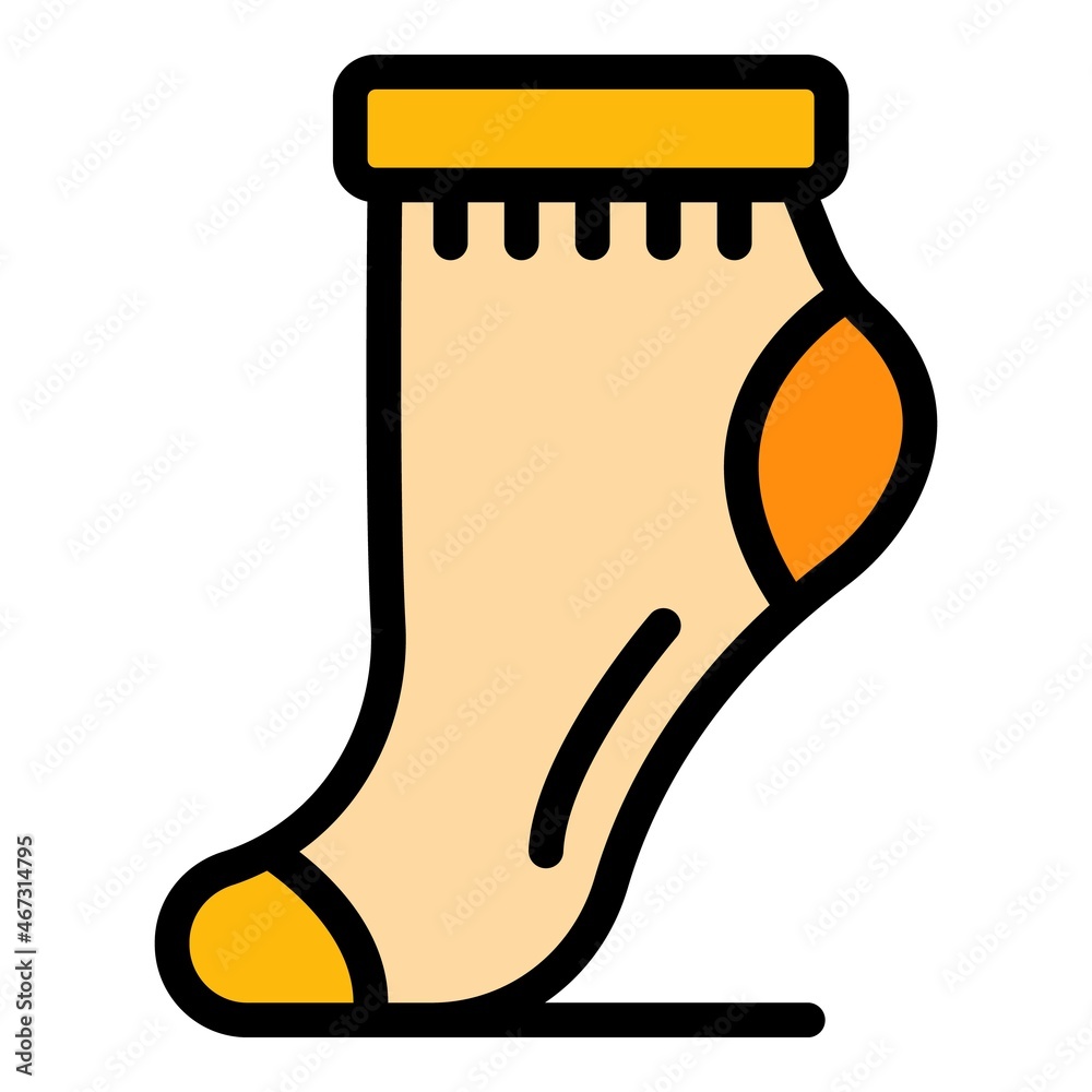 Sticker Man sock icon. Outline man sock vector icon color flat isolated - Stickers