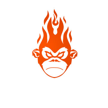 Logo head monkey flame