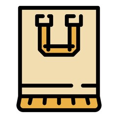 Clean eco bag icon. Outline clean eco bag vector icon color flat isolated