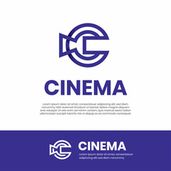 Obraz premium Cinema Camera Movie Film Letter C logo