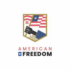 American Freedom Liberty Patriot Flag Logo