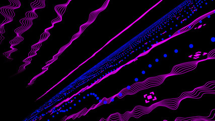 abstract futuristic background with pink waves.