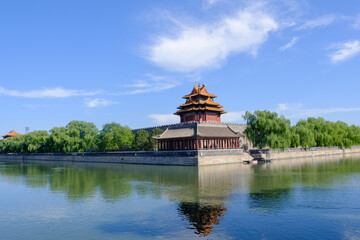 Fototapeta na wymiar Pagoda on the river, Beijing