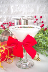 Fototapeta na wymiar Christmas white martini
