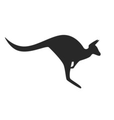 simplified stylized kangaroo silhouette