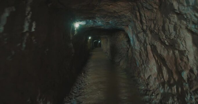 Walking on a mine gallery.