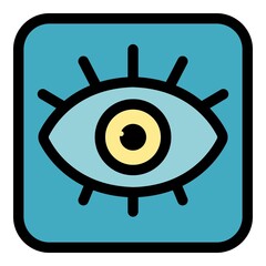 Alchemy eye amulet icon. Outline alchemy eye amulet vector icon color flat isolated