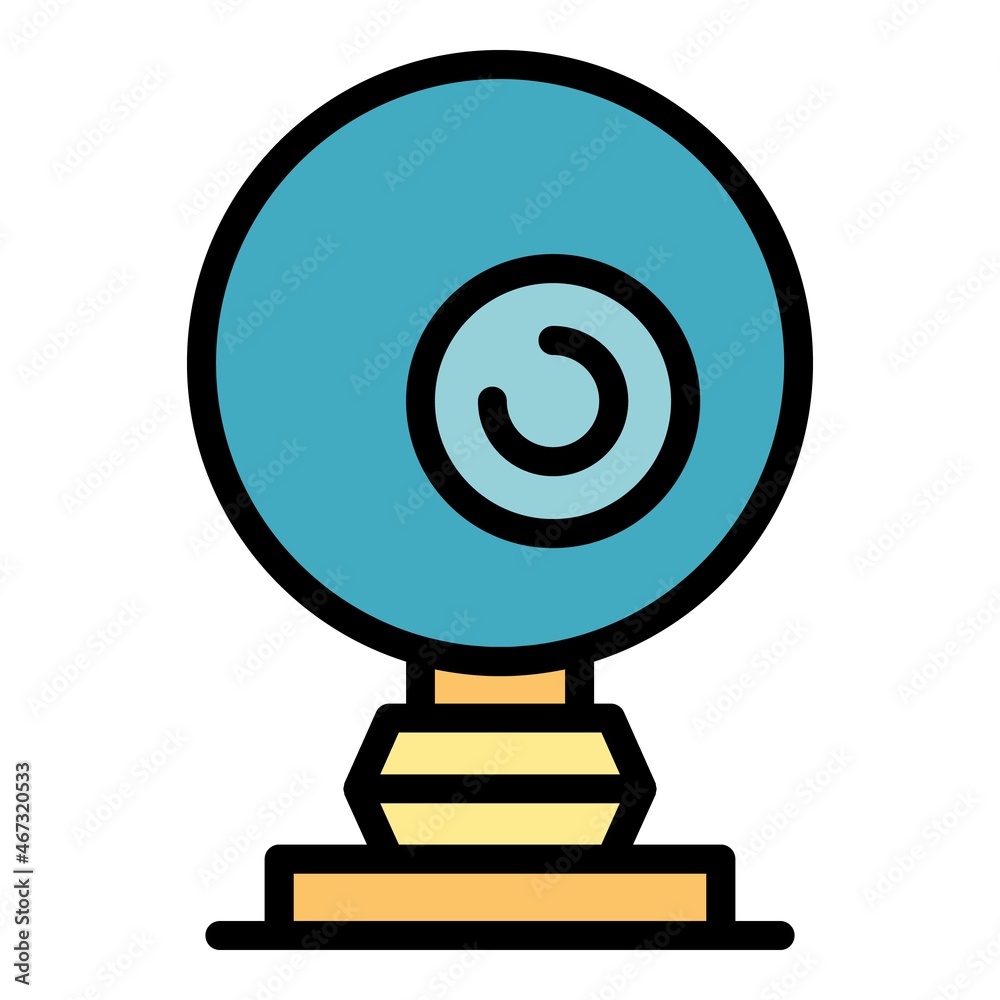 Poster web camera stream icon. outline web camera stream vector icon color flat isolated