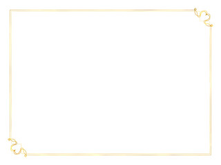 Naklejka premium ハートのフレーム 金（ヨコ）