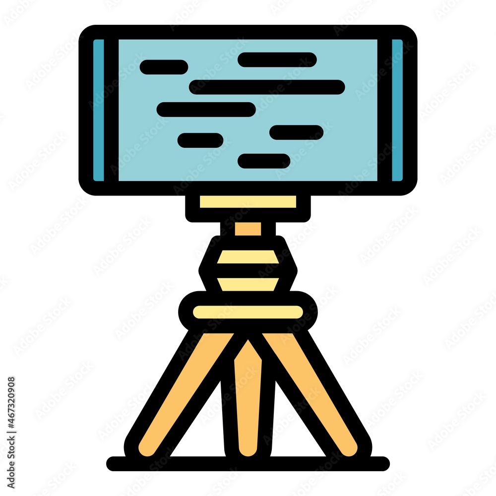 Poster Smartphone tripod stream icon. Outline smartphone tripod stream vector icon color flat isolated - Posters