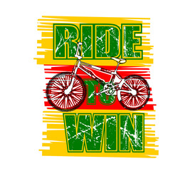 Ride to win typography tshirt design