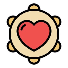 Trust love musical instrument icon. Outline trust love musical instrument vector icon color flat isolated