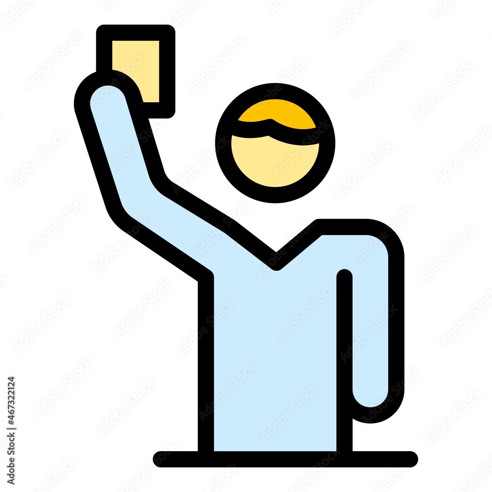 Poster Referee icon. Outline referee vector icon color flat isolated