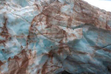Naklejka premium image with the ice texture of the Shaurtu mountain glacier in the Kabardino-Balkar Republic