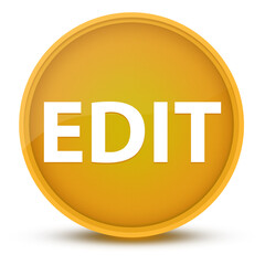 Edit luxurious glossy yellow round button abstract