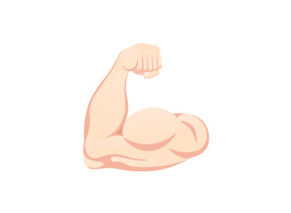 Flexed biceps icon. Hand gesture emoji illustration
