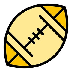 American football ball icon. Outline american football ball vector icon color flat isolated