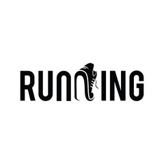 Creative word sign logo, N for Run logo logo vector template on white background