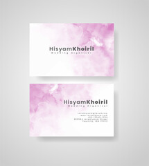 Fototapeta premium Beautiful business card template with watercolor