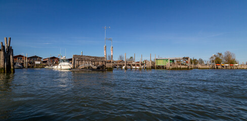 Naklejka premium Polesine, Delta del Po in Canoa