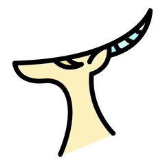 Springbok gazelle icon. Outline springbok gazelle vector icon color flat isolated - obrazy, fototapety, plakaty